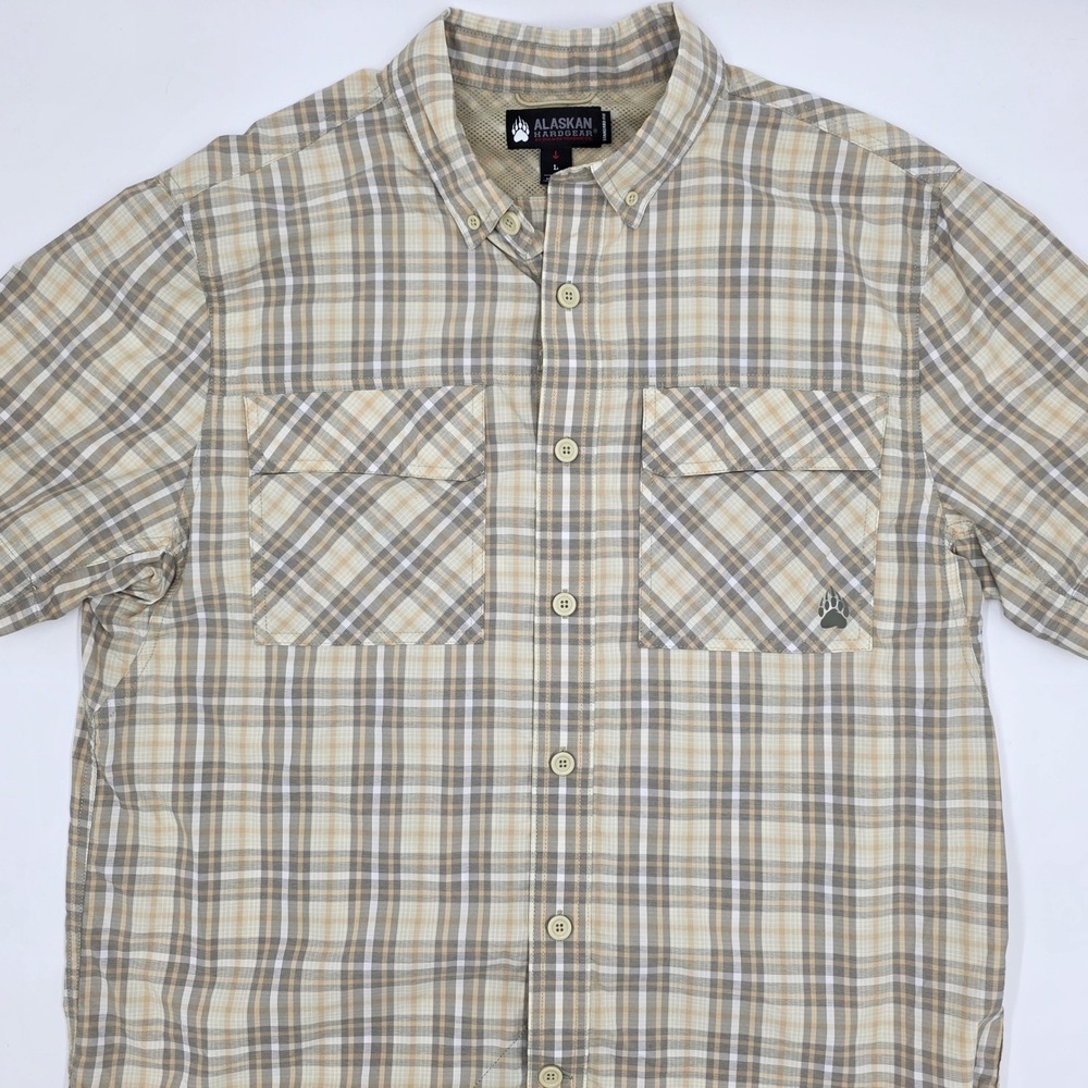Alaskan Hardgear Duluth Trading Co Mens Large Plaid Short Sleeve Shirt